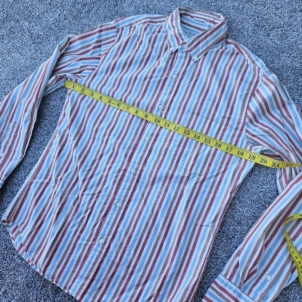J.Crew Untucked Slim Organic Cotton Stretch Secret Wash Poplin Striped Shirt S